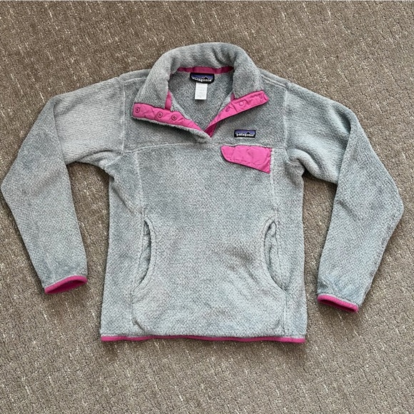 Patagonia Retool Snap T pullover fleece women’s gray /pink XS - Picture 1 of 6